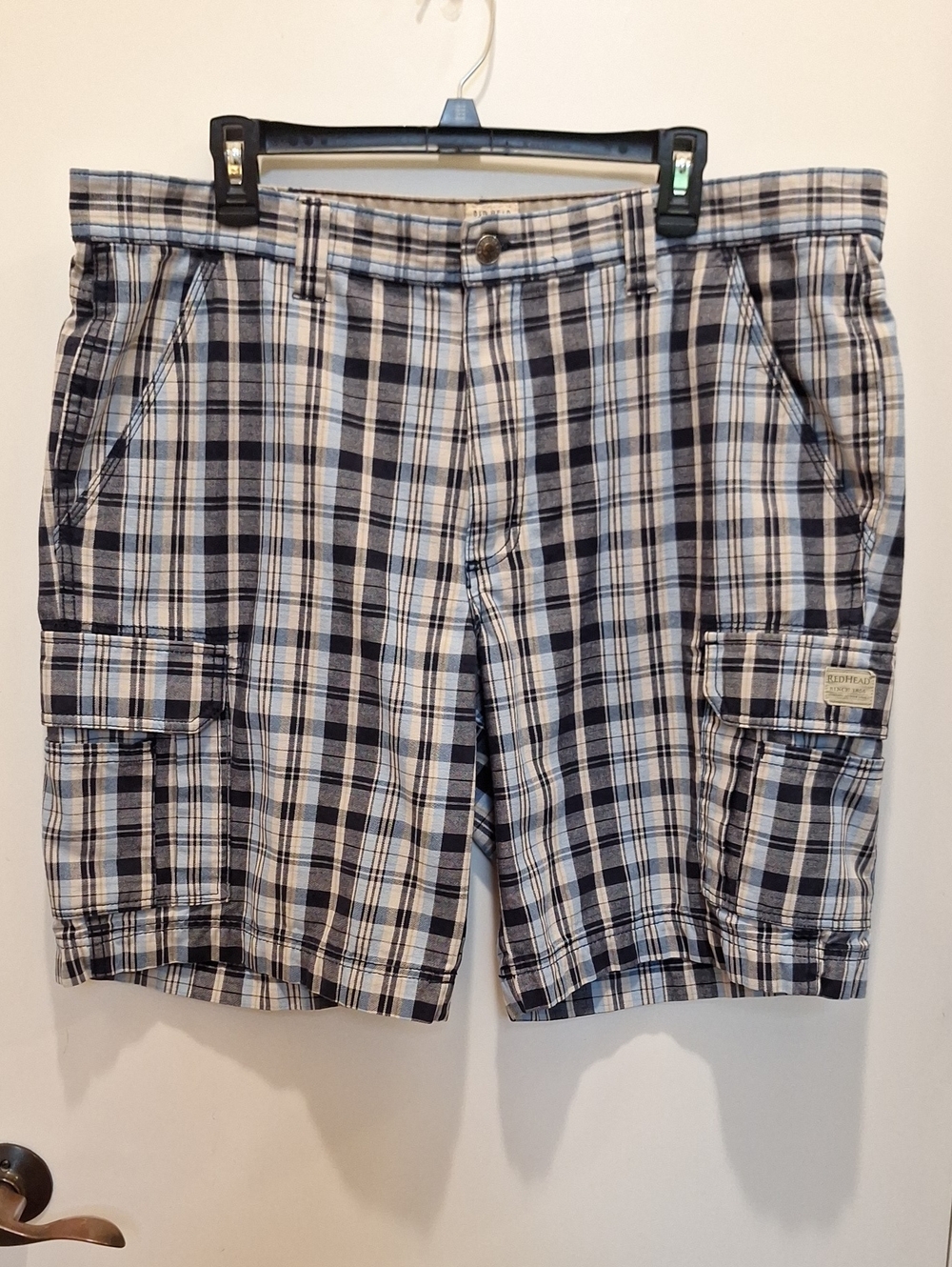 RedHead Men's Plaid Cargo Shorts - Blue, White